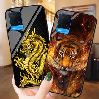 Ốp điện thoại mặt kính oppo a54 4g rồng phượng ngựa đẹp