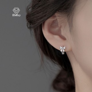 Bông tai bạc hình nơ khuyên tai bạc thật cho phái đẹp BTN00