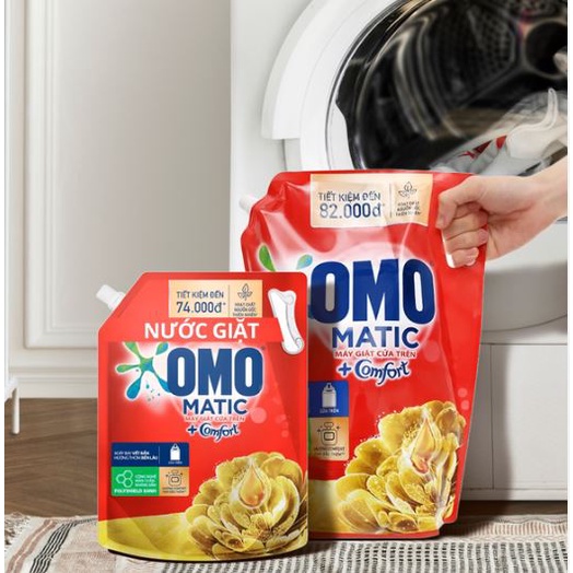 Nước giặt OMO Matic cửa trên hương Comfort tinh dầu thơm túi 2.7 lít