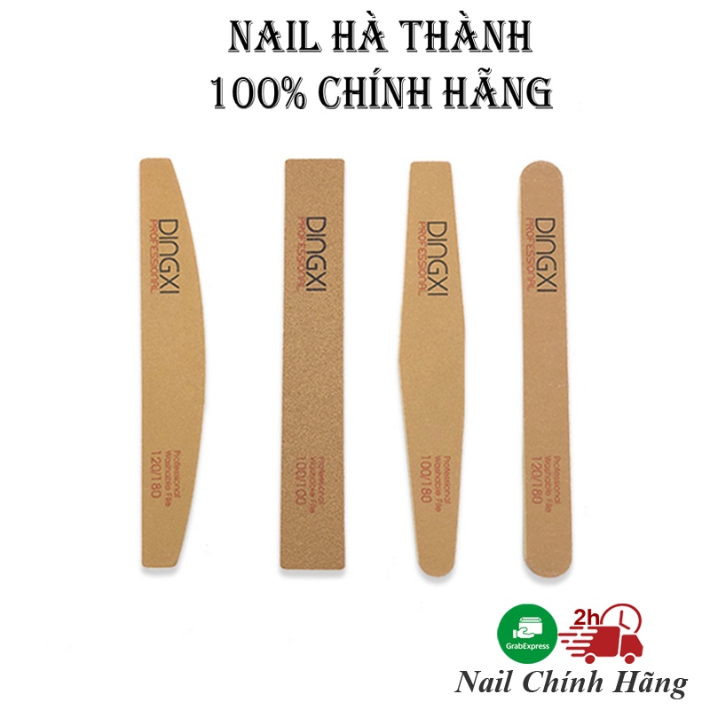 Dũa mỹ DINGXI dũa móng tay siêu bền da bò nâu vàng độ nhám 100/180, dũa móng tay Dingxxi
