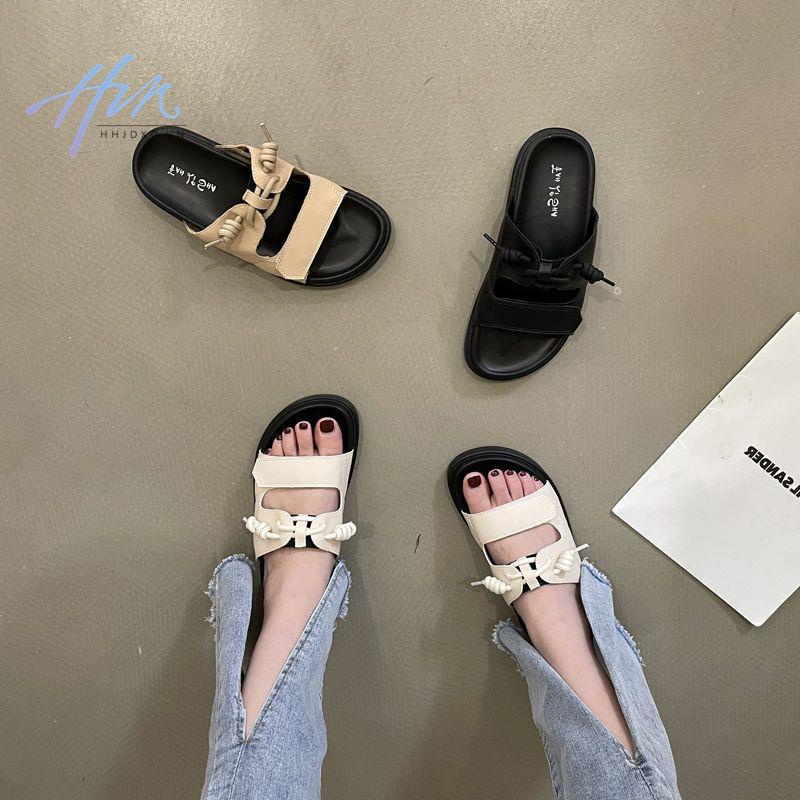 Dép Sandal Đế Phẳng Dày Dặn Phong Cách La Mã Thời Trang Mùa Hè 2023 Cho Nữ