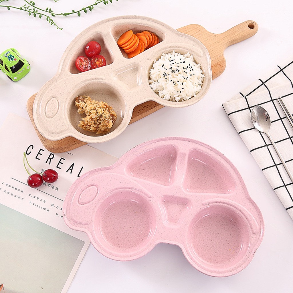 Khay ăn dặm lúa mạch cho bé hình ô tô khay ăn bột cháo hình oto Homedy kids
