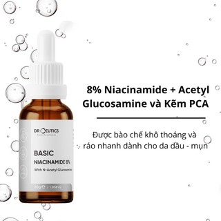 Tinh Chất Cho Da Dầu Mụn DrCeutics Niacinamide 8% Basic 30g