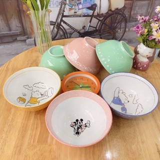Bát ăn cơm, bát tô sứ 16cm hoạt hình disney decor đẹp dễ thương