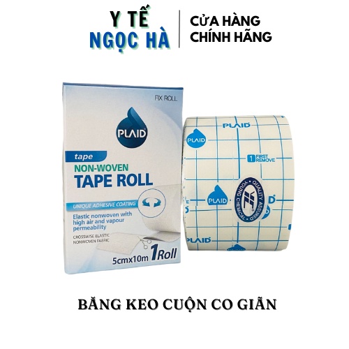 Băng Keo Cuộn Co Giãn Tape Roll/ Fix Roll 5cmx10m, Băng keo y tế an toàn cho da, dính th.u.ốc đông y