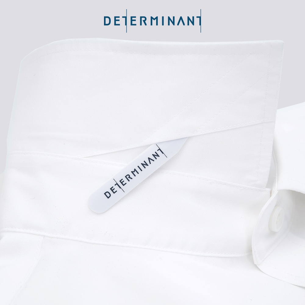 Áo sơ mi nam tay ngắn Pinpoint Oxford Cotton kháng khuẩn mềm mại thương hiệu Determinant - màu Trắng