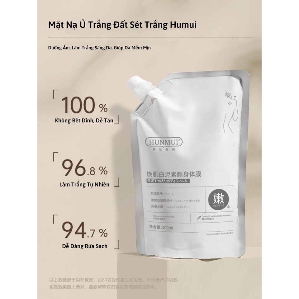 Mặt Nạ Ủ Trắng Body Niacinamide HUNMUI (300ml) - Cho Làn Da Cơ Thể Trắng Bật Tone, Mềm Mịn, An Toàn, Không Kích