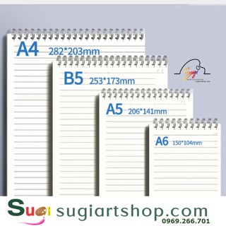 [ sổ tay bìa nhựa - lò xo trên size a4 / b5 / a5 - sổ tay ghi chép - 80 tờ / 160 trang -bullet journal