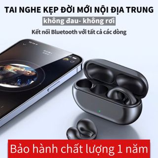Tai nghe bluetooth kẹp thế hệ mới nội địa trung ZhuZhu, không cần nhét vào lỗ tai, vệ sinh, không đau tai, không rơi rớt