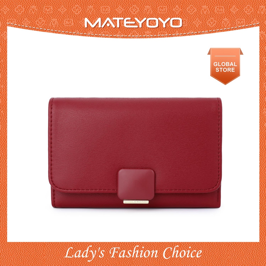 Ví Da PU Màu Trơn Đa Năng Có Khóa Kéo Thời Trang Cho Nữ