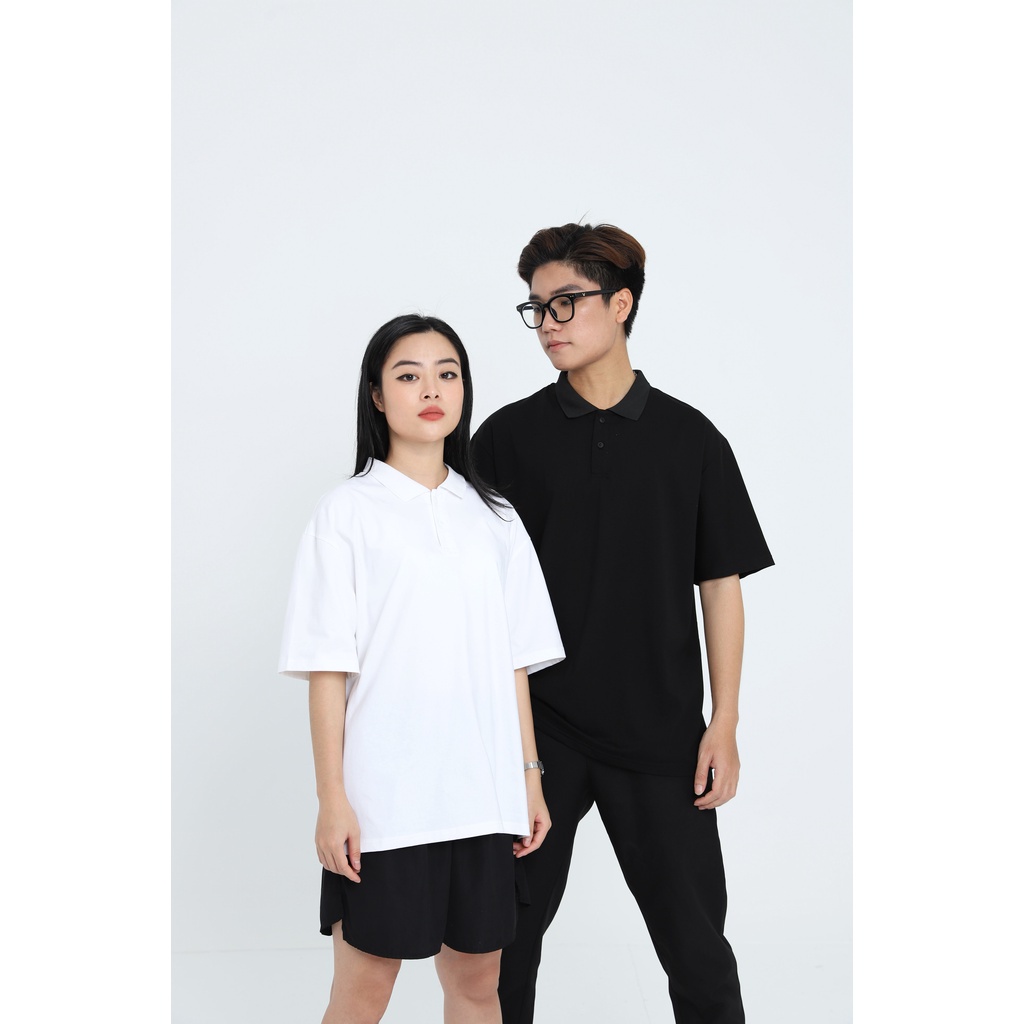 Áo polo unisex trơn basic phong cách Hàn Quốc nam nữ mặc cực chất