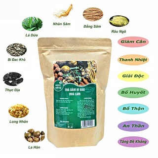 Nguyên liệu nấu trà sâm bí đao giải nhiệt mua hè, sét trà sâm bí đao tiện dụng 1 lần nấu được 4 lít