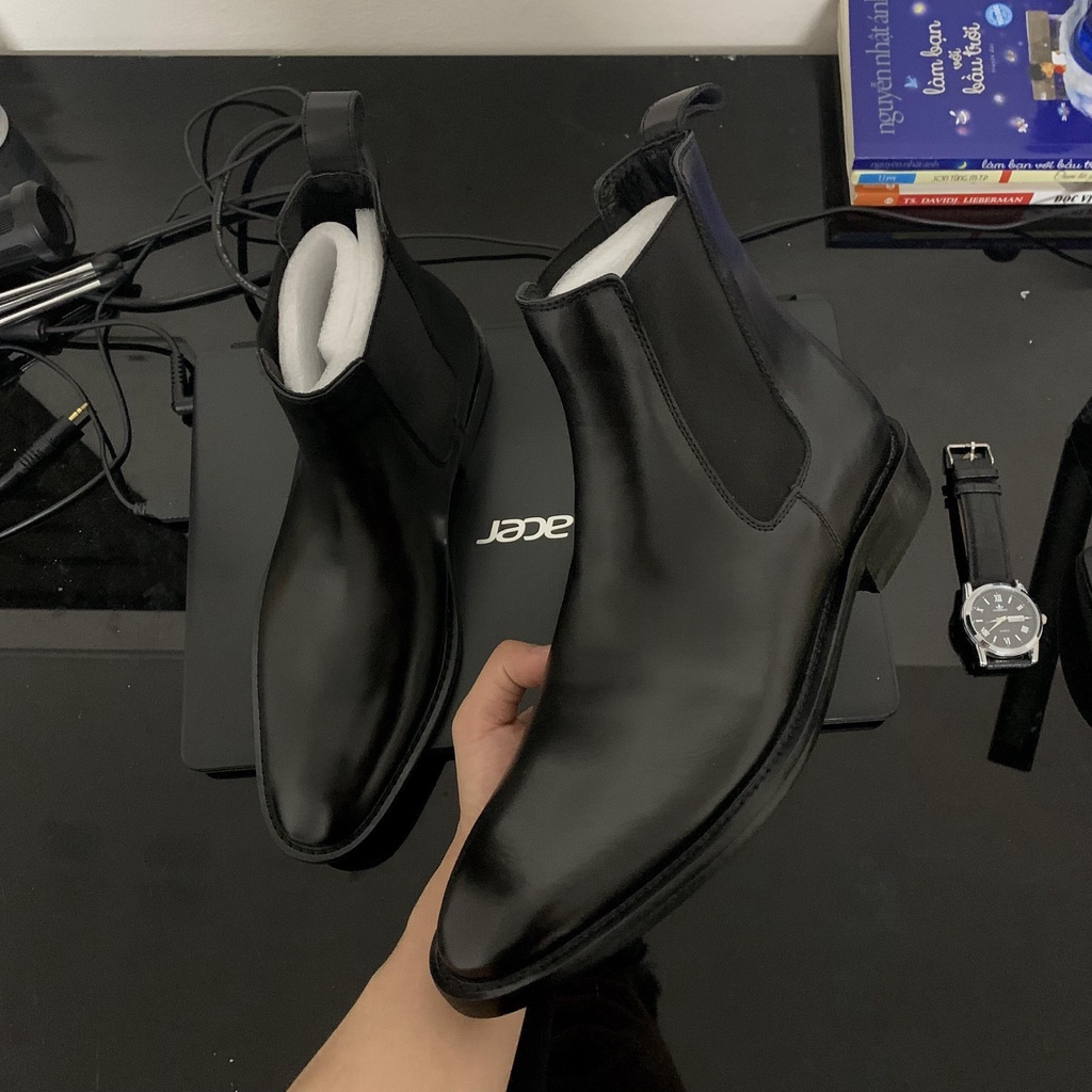 The Dakana Classic Chelsesa Boots Giày Bốt Nam Cơ Bản Da Bò Nhập Khẩu Nguyên Tấm Đế Khâu Thủ Công 3cm