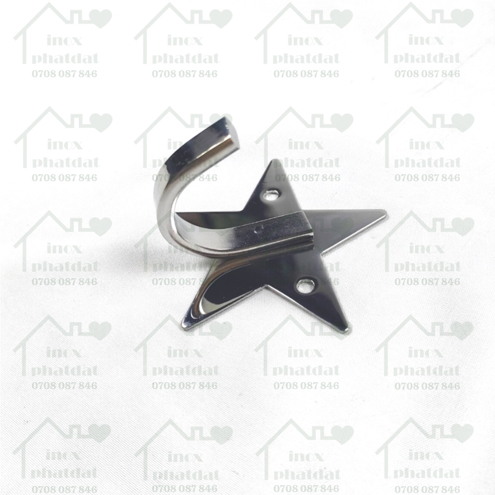 Móc treo đồ nhà tắm 100% Inox đặc PHÁT ĐẠT không rỉ sét, Móc đơn inox hình táo, ngôi sao, bướm, tim