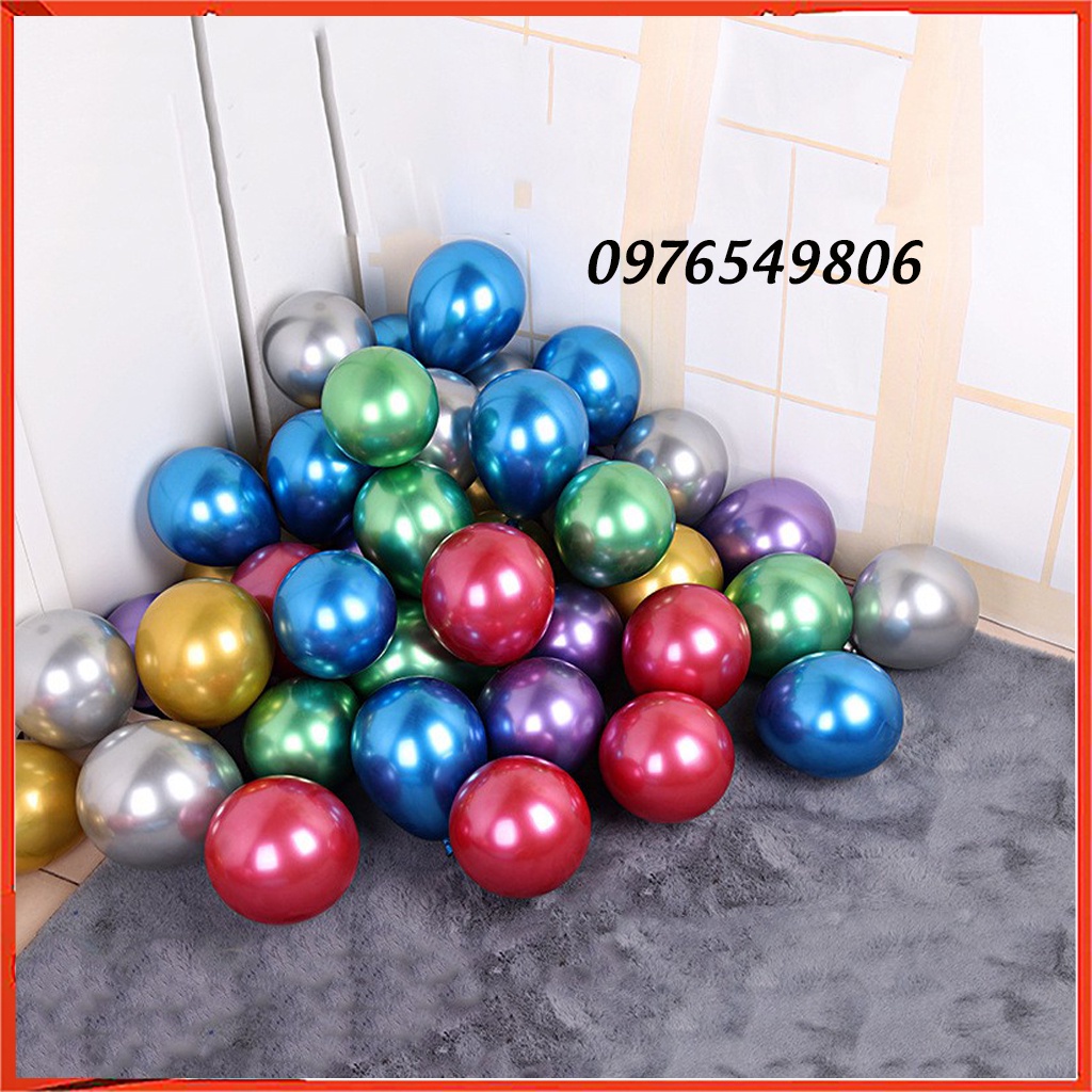Set 50 quả bóng bay mạ chrome siêu nhũ 6', bóng bay trang trí sinh nhật,sự kiện, phòng cưới nhiều màu sắc