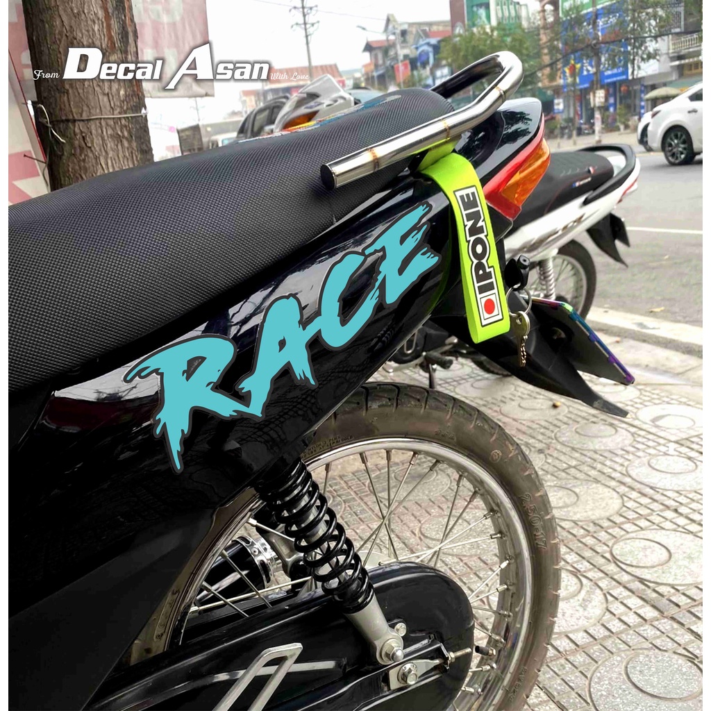 Tem Chữ RACE  dán cho các dòng xe| Nhiều màu | Chống Nước | Hot 2023