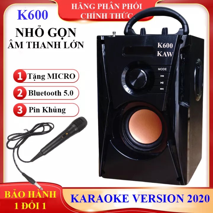 Loa Nghe Nhạc Bluetooth, Loa Hát Karaoke Bluetooth Mẫu Mới K600,K500 Cao Cấp Công Suất Lớn, Âm Thanh Cực Hay