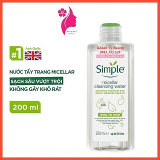 Nước Tẩy Trang Simple Micellar Cleansing Water 200ml