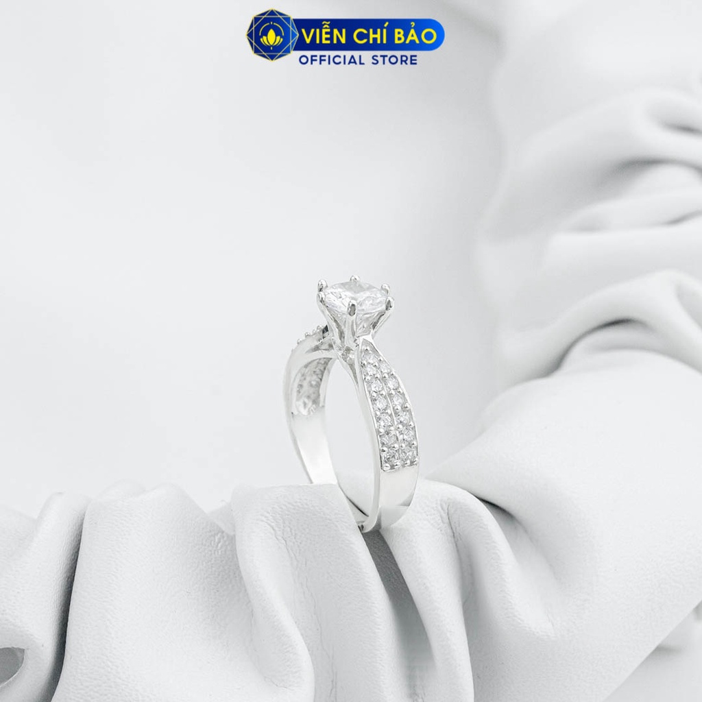 Nhẫn bạc nữ sóng đá trắng chất liệu bạc 925 thời trang phụ kiện trang sức Viễn Chí Bảo N700396