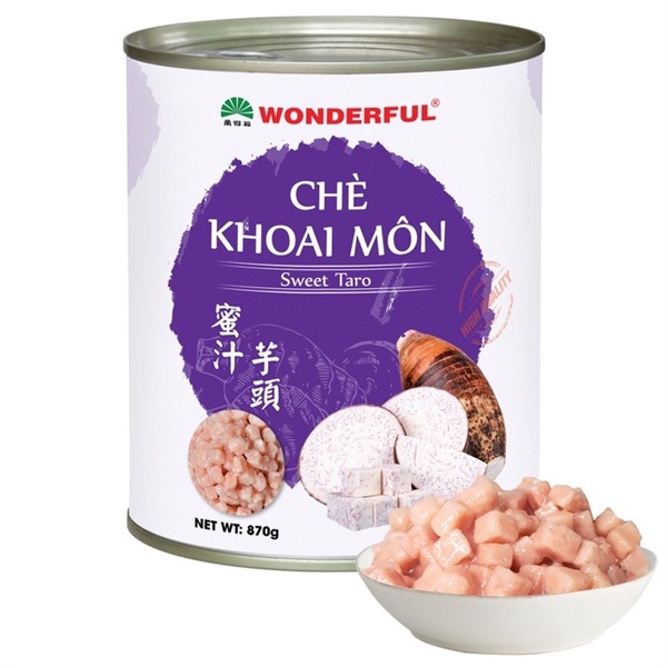 Chè Khoai môn WONDERFUL Ăn Liền lon 870g- TOPPING CHÈ, BINGSU, TRÀ SỮA THƠM NGON