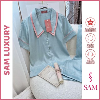  Bộ Pijama quần dài tay ngắn Lụa Sam Luxury cao cấp 