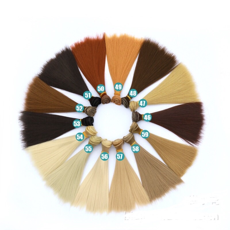 TG-tóc giả 25cm may tóc ,làm wig cho búp bê nhiều màu sắc