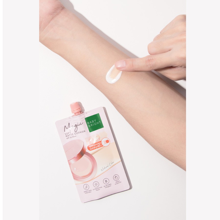 Phấn Nước Baby Bright Magic Soft Matte Cushion SPF45 PA++ Tự Điều Chỉnh Màu Da Tip 7g