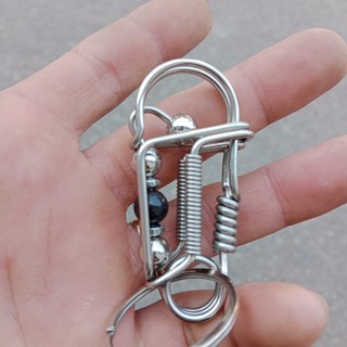 Móc khóa inox gắn đá bền đẹp độc lạ