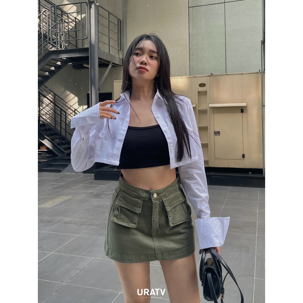 [ẢNH THẬT-CÓ SẴN] Váy quần túi trước co giãn nhẹ