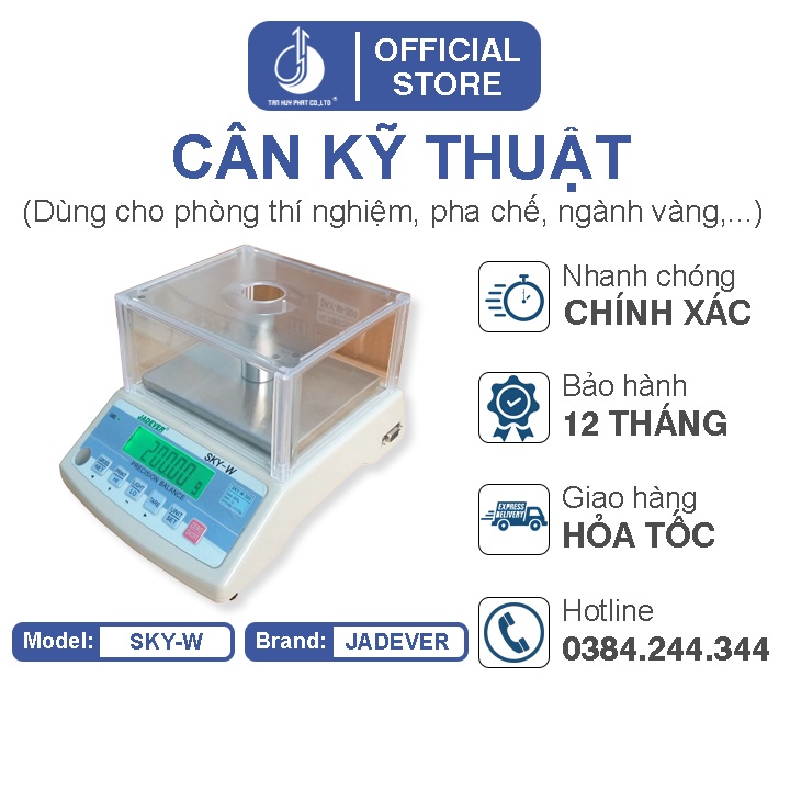 Cân điện tử kỹ thuật Sky-W, Độ chính xác 0.1g/ 0.01g (Lựa chọn), Dùng trong ngành mủ - thí nghiệm - ngành vàng