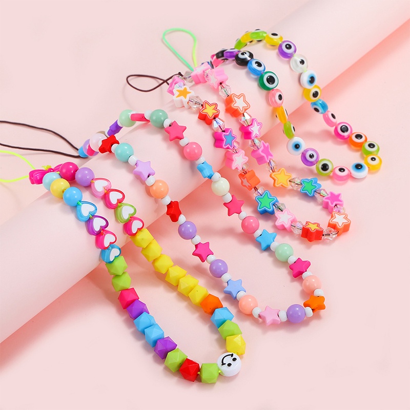 Trái Cây Phổ Biến Dây Chuyền Điện Thoại Di Động Dây Ngọc Trai Gốm Mềm Tự Làm Móc Chìa Khóa Di Động Nữ Ốp Lưng Điện Thoại Dây Mặt Dây Chuyền-CH