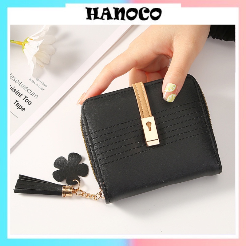 Ví nữ mini khóa kéo cầm tay nhiều ngăn Phong Cách Hàn Quốc học sinh HANOCO