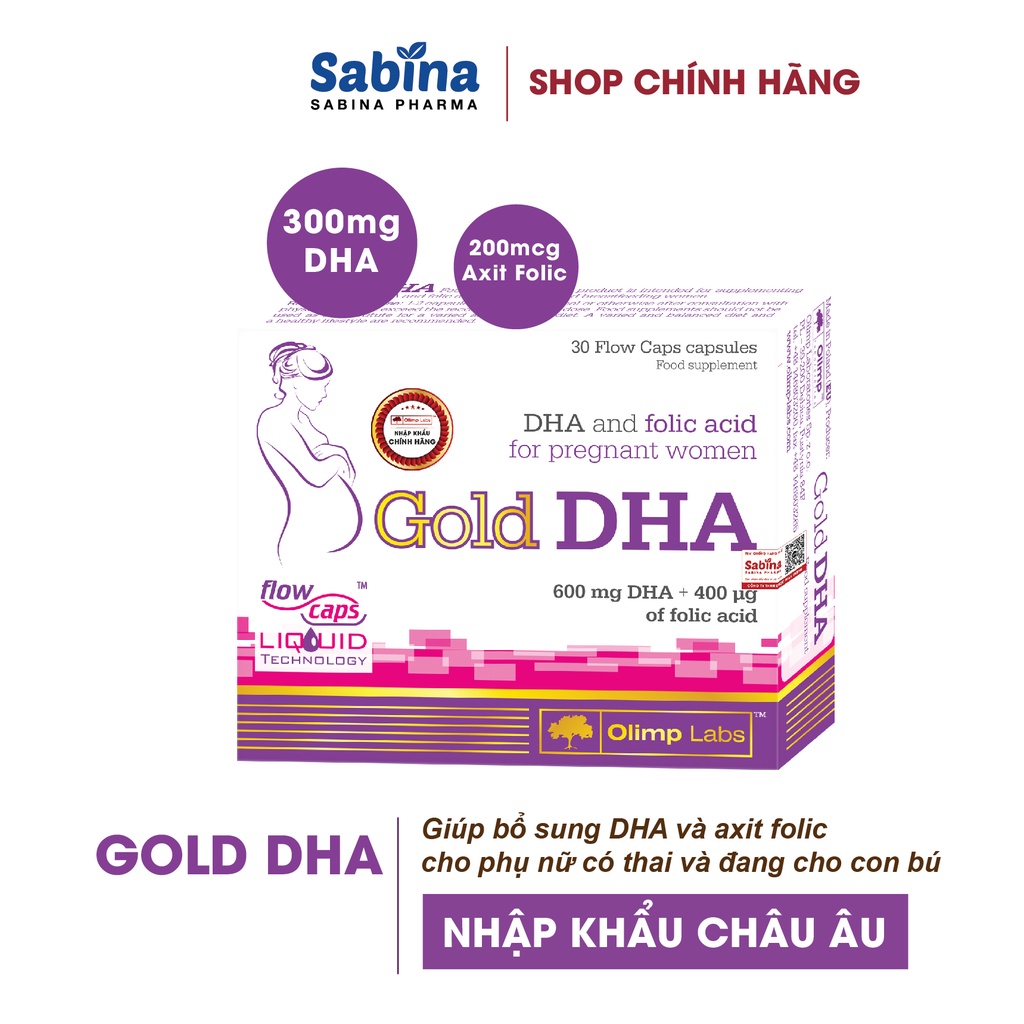 Gold DHA [Chính Hãng] Olimp Labs - Thực Phẩm Bảo Vệ Sức Khỏe Cho Bà Bầu 845mg