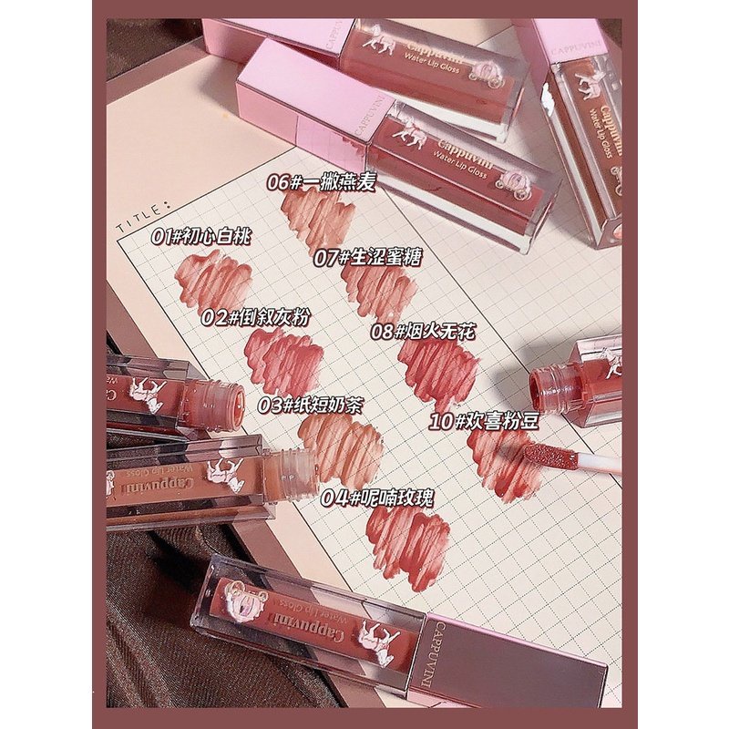 Son môi ❤️𝑭𝒓𝒆𝒆𝒔𝒉𝒊𝒑❤️ Son Môi Cappuvini Princess Carriage Series Dưỡng Ẩm Lâu Trôi Chống Thấm Nước Có 9 Màu