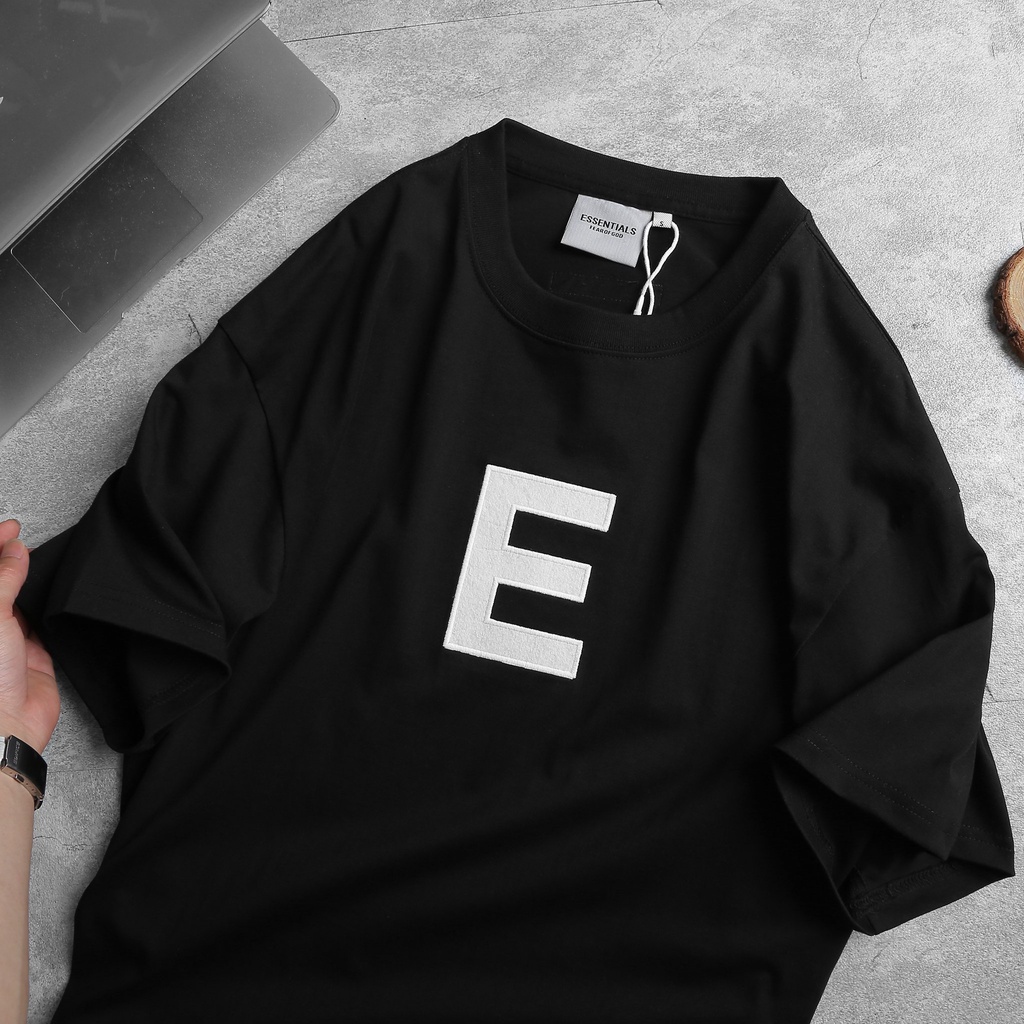 Áo thun nam nữ Unisex Essential form rộng tay lỡ cotton 2 chiều logo thêu - 3 màu