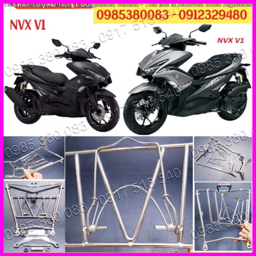 Baga NVX V1 Lượn Giữa INOX Cao Cấp Dày 10 Ly Cho Yamaha NVX 2014 - 2020  Hàng Cao Cấp