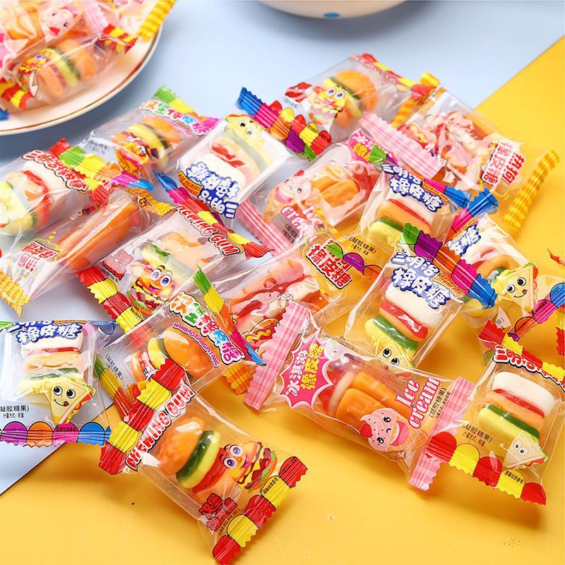 10 Kẹo Dẻo Humberger hương vị trái cây hỗn hợp dành cho trẻ em