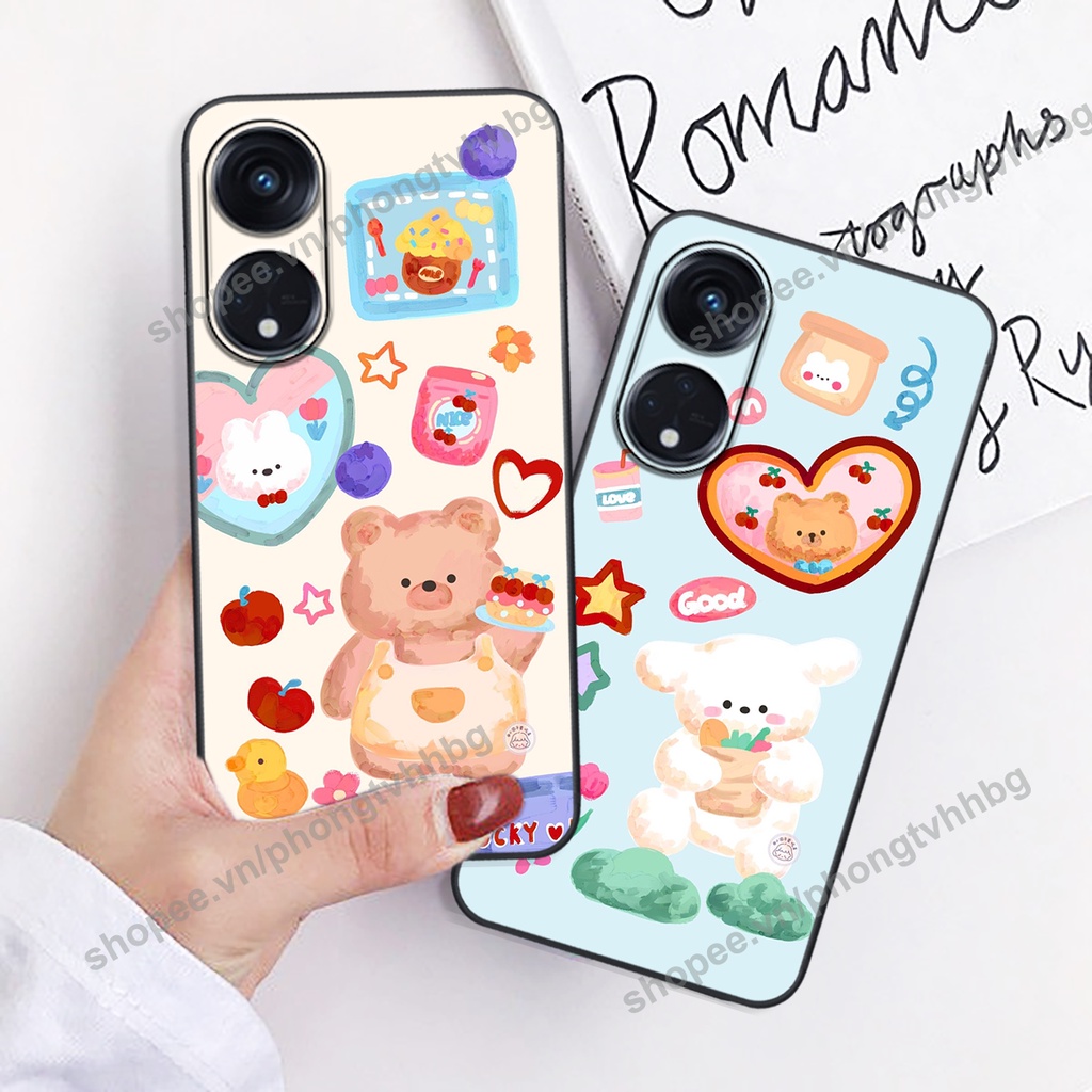 Ốp lưng Oppo Reno8 T/ Reno8 T 5G/ Reno 8T / Reno 8T 5G GẤU DÂU chi bi hoạt hình cute siêu rẻ