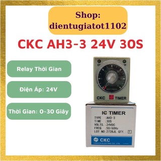 Relay thời gian CKC AH3-3, time 30 giây 24V, rơ le thời gian CKC 30S