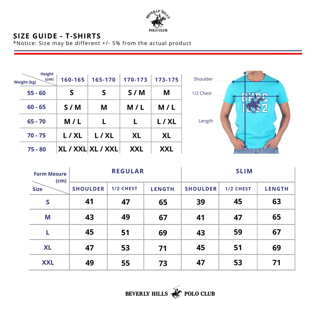 Beverly Hills Polo Club - Áo thun Ngắn tay Nam Regular Fit WT WHITE- BHPC TSMRSS23TL063