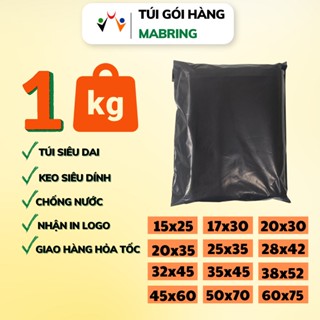    1Kg Xám Đen   Túi Đóng Hàng Niêm Phong Túi Đóng Gói Hàng Niêm Phong 3 Lớp MABRING | In Logo Miễn Phí 