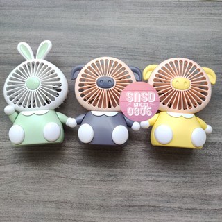 Quạt cầm tay mini sạc usb dễ thương hình thỏ, quạt mini cầm tay heo con dễ thương
