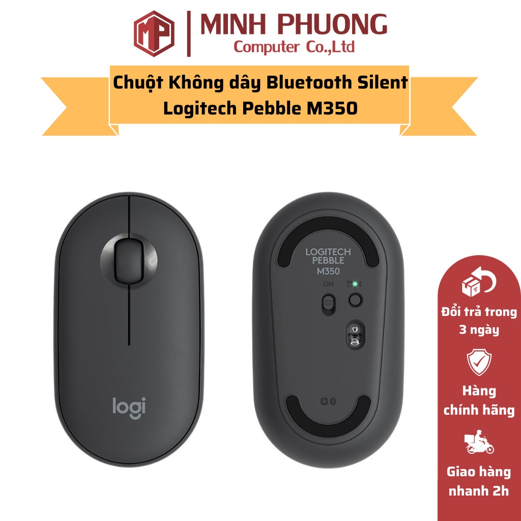 Chuột Không dây Bluetooth Silent Logitech Pebble M350 - Hàng chính hãng