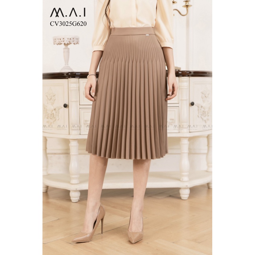 CHÂN VÁY DẬP LY CÔNG SỞ CAO CẤP, DÁNG XÒE PHONG CÁCH HÀN QUỐC, THIẾT KẾ CREME CV3025 MÀU ĐEN, NÂU, XANH THAN, TRẮNG | BigBuy360 - bigbuy360.vn