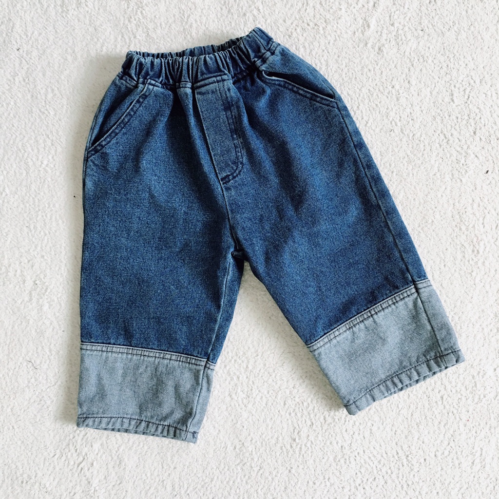 Quần jean dài phối màu nội địa Hàn Little colli