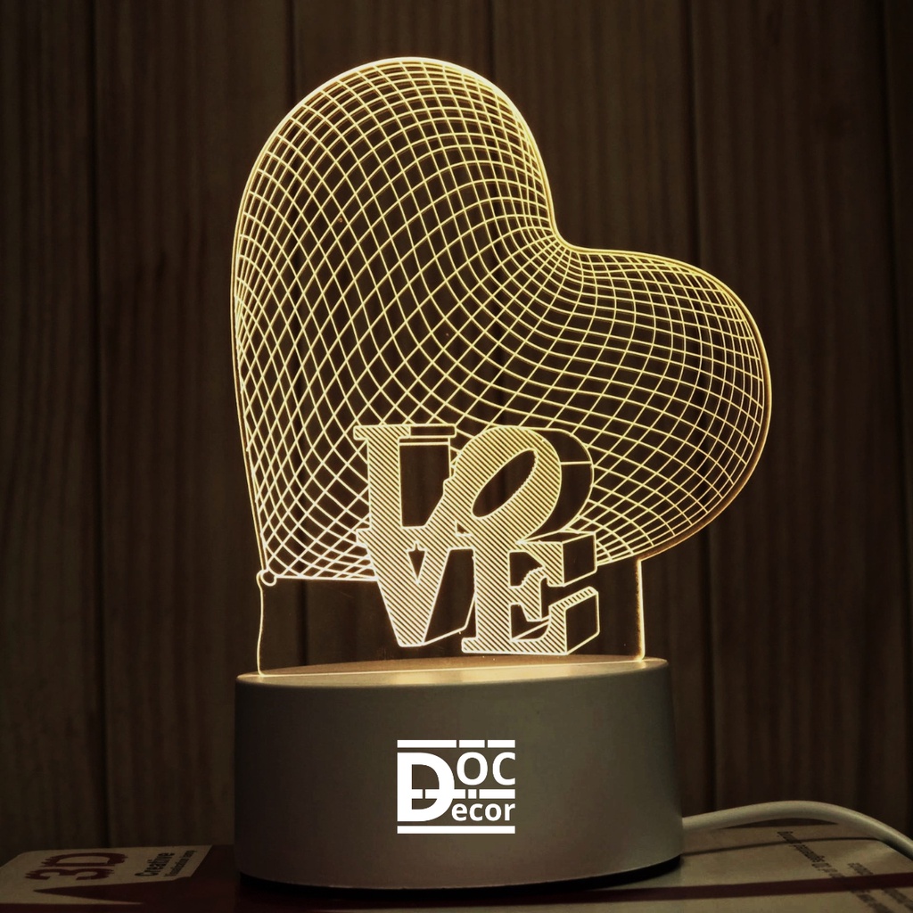 Đèn ngủ 3D dễ thương ánh sáng ấm áp, Đèn led decor, Quà tặng độc đáo