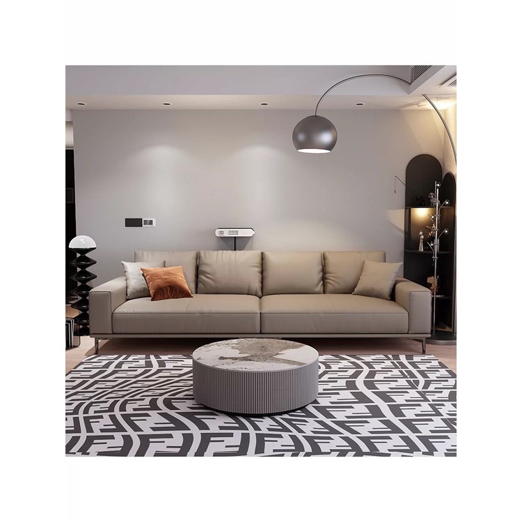 Đặt hàng ib shop - Bàn trà đơn 2 ngăn tủ sọc cách điệu sang trọng, mặt đá vân mây cao cấp decor phong cách Bắc Âu