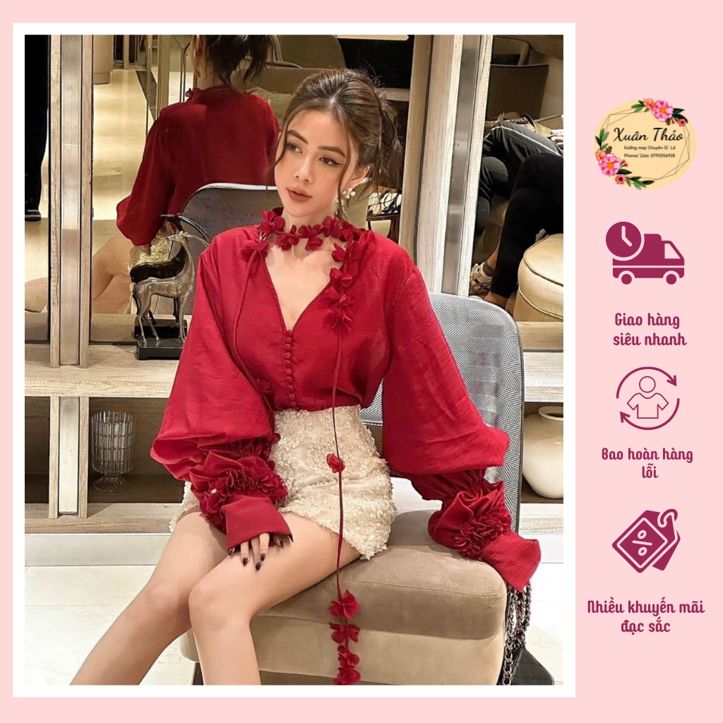 Set Lụa Bèo Hoa nổi,Set Áo Sơ Mi Voan Tơ Cổ Tim Phối Chân Váy Hàng Thiết Kế Dự Tiệc, Mã Số A