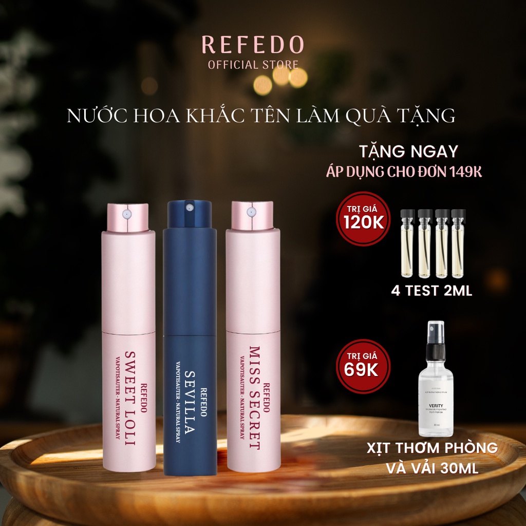 Quà tặng bạn trai quà sinh nhật cho bạn nam nước hoa nam Refedo khắc tên tặng người yêu ý nghĩa kèm set vial mini