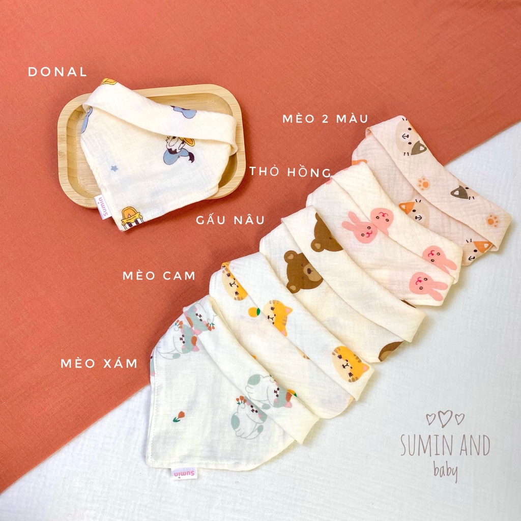 Khăn xô sữa cho bé loại 4 lớp, khăn sữa, khăn xô Muslin Oganic cao cấp cho bé SUMIN